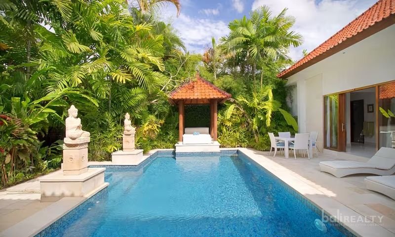 Villa Nemia Seminyak, Bali — pool seen from the villa