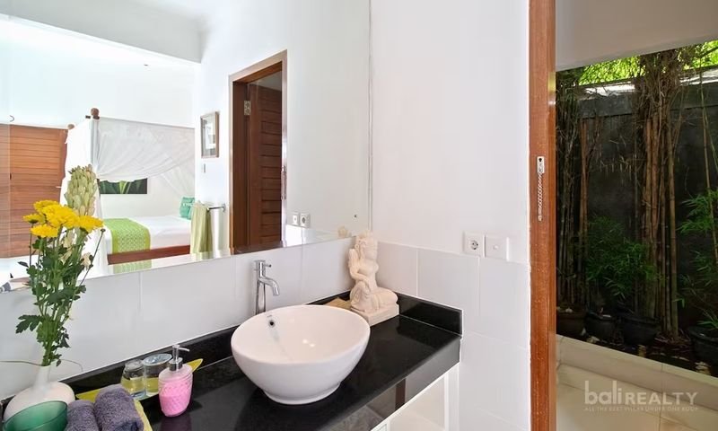 Villa Nemia Seminyak, Bali — bathroom sink and mirror